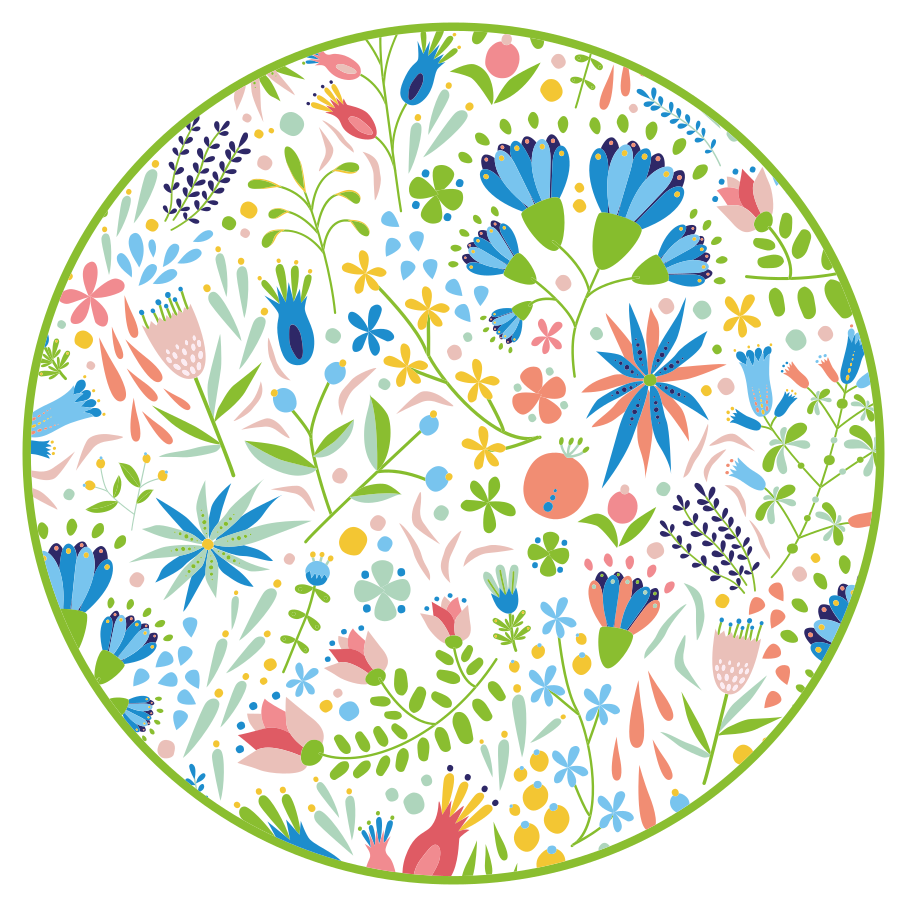 Floral Patterns Delight circular vinyl rug - TenStickers