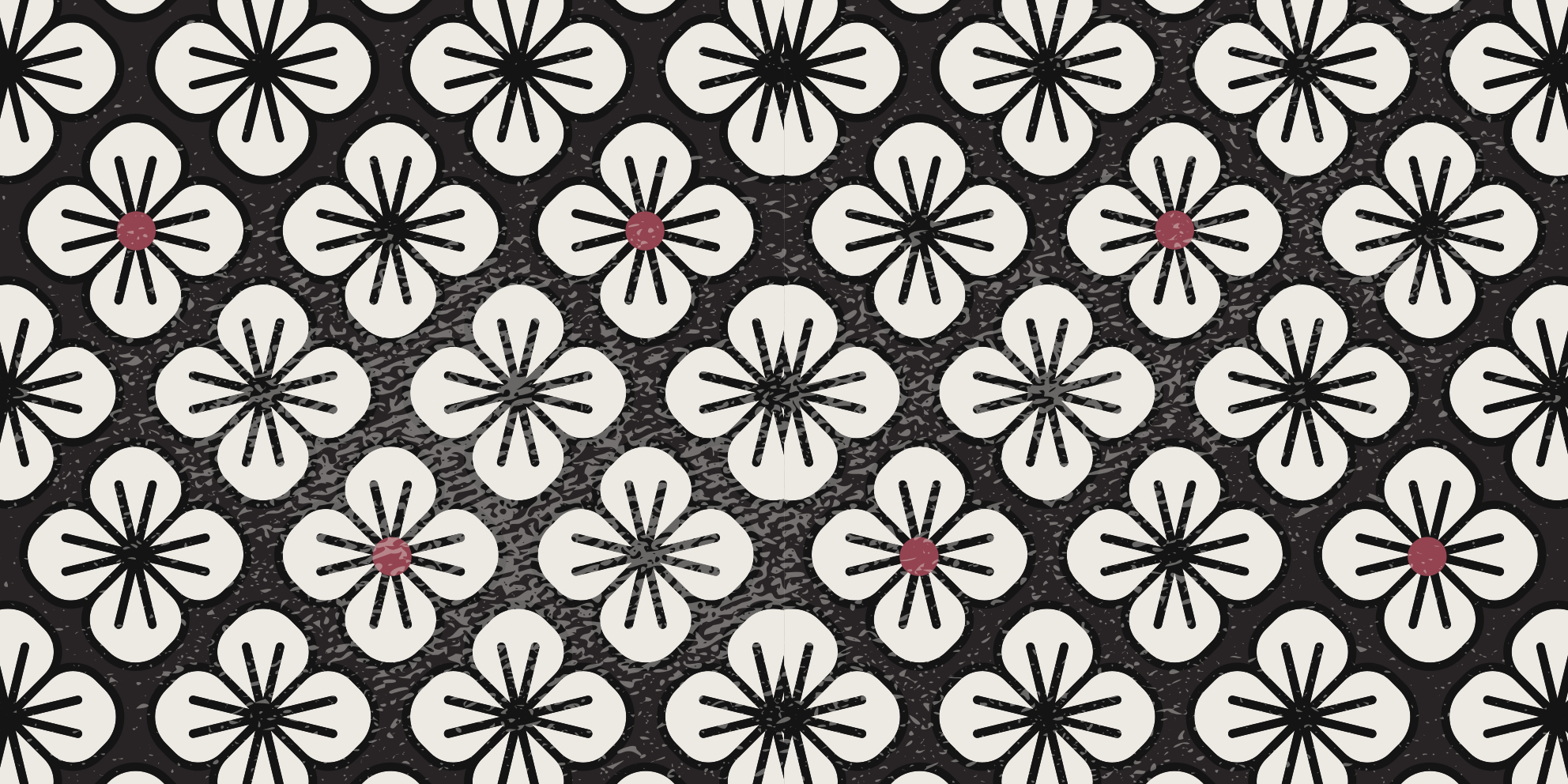 Stylish brown clovers vinyl rug flowers - TenStickers