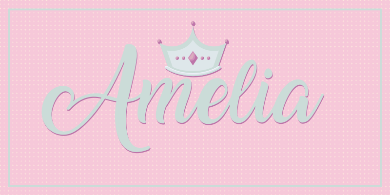 Crowned pink name custom vinyl rug - TenStickers