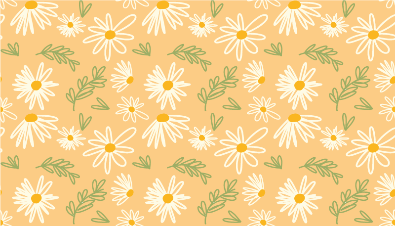 Painted pretty daisies pattern floral rug - TenStickers