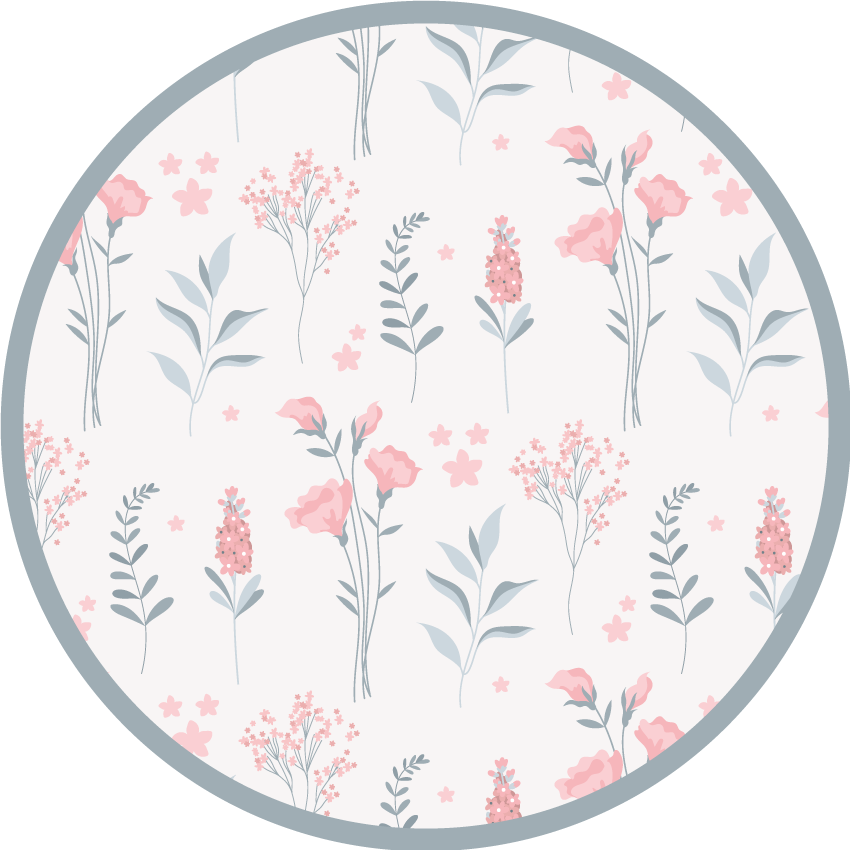 Blossoming elegant pattern vinyl rug flowers - TenStickers