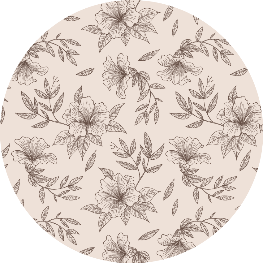 Botanical Outline Concept vinyl rug flowers - TenStickers