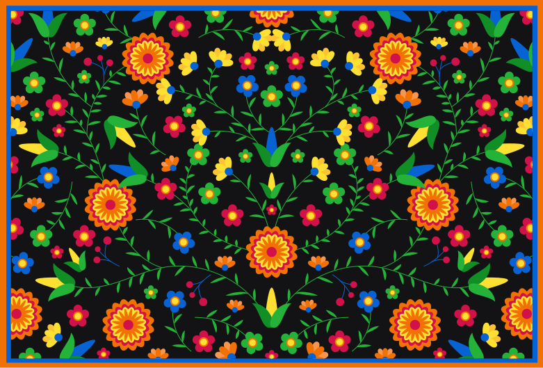 Colors Vibrant Motif vinyl rug flowers - TenStickers