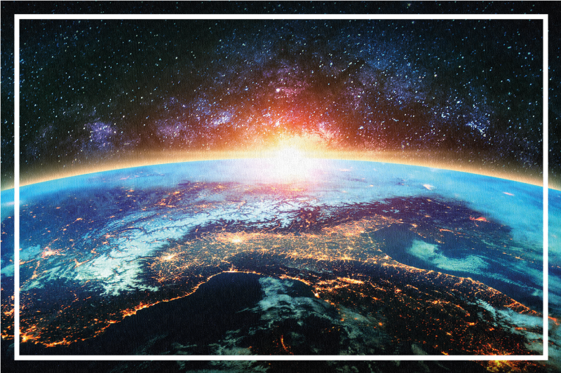 Planetary View world map vinyl rug - TenStickers