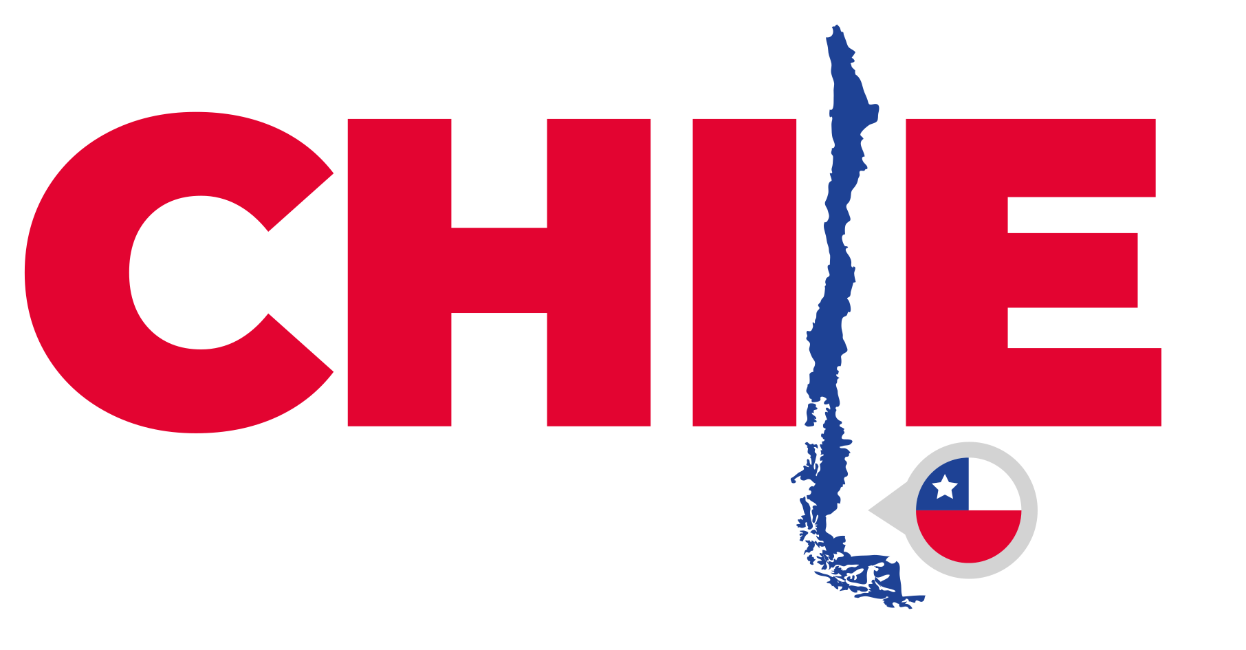 Chile on map with text world map rug - TenStickers
