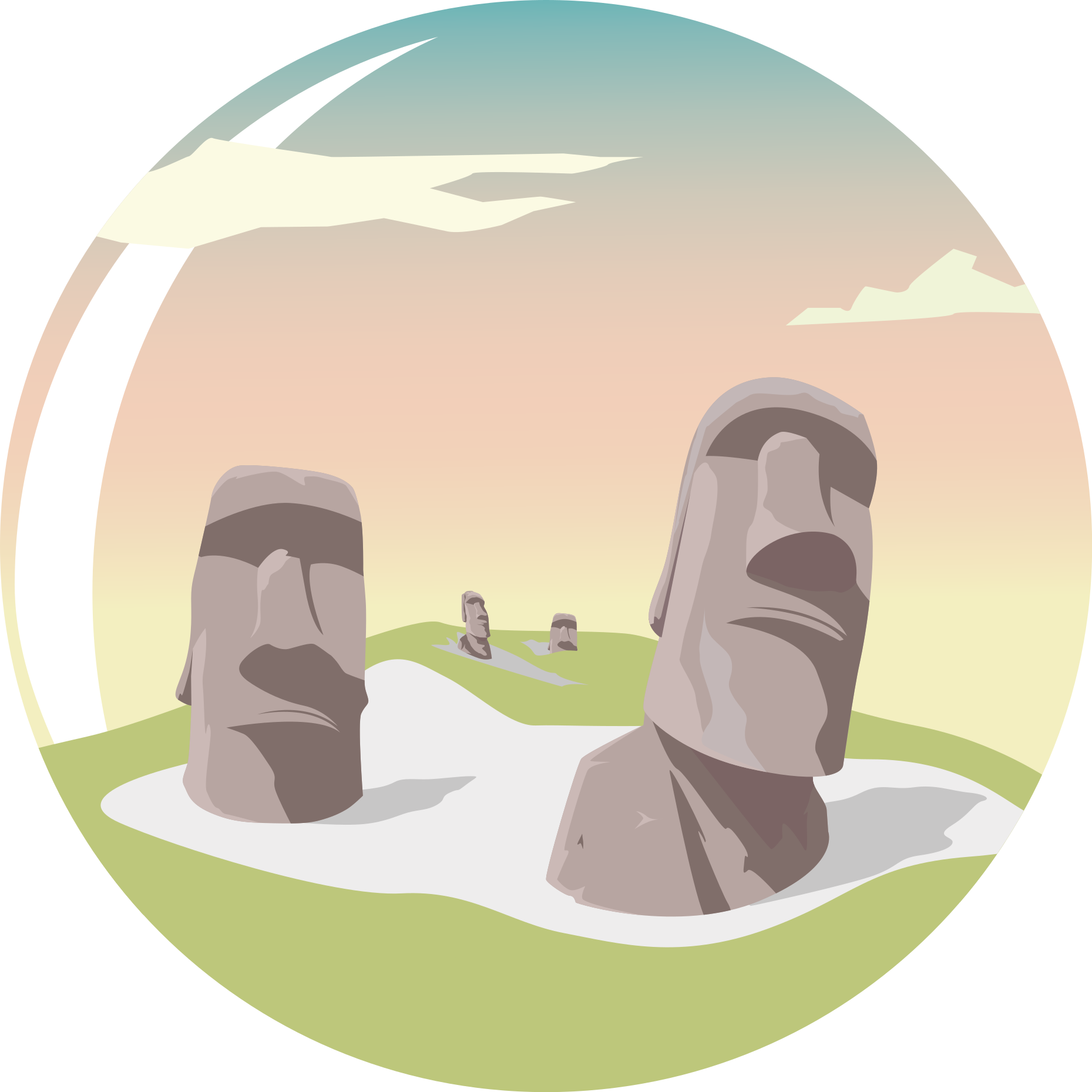 Chile Easter island with stone  nature vinyl rug - TenStickers
