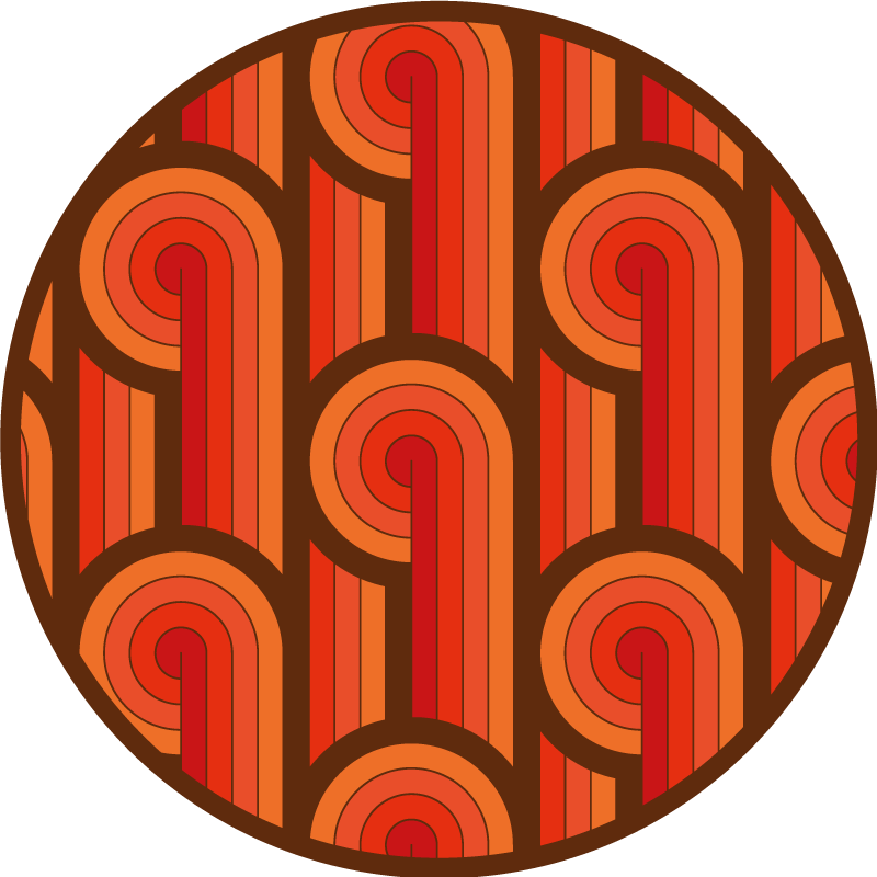 Vintage Round Motif circular vinyl rug - TenStickers