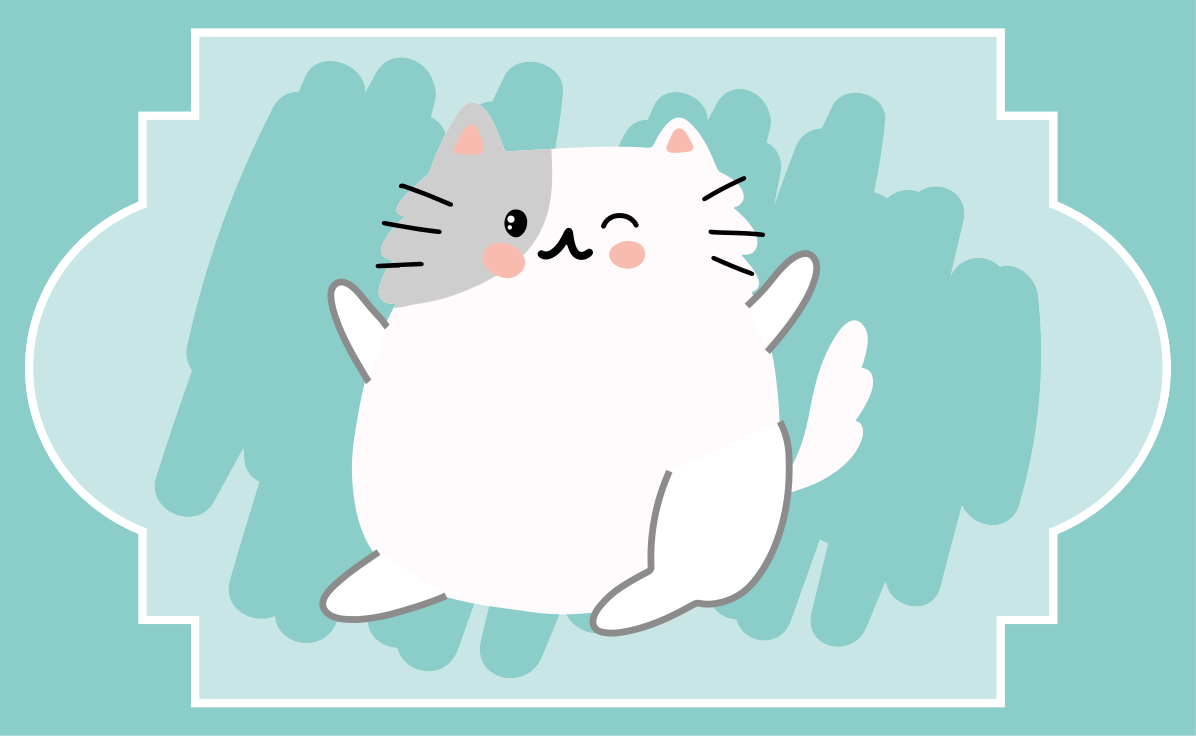 Cute Cat Illustration nursery vinyl rug - TenStickers