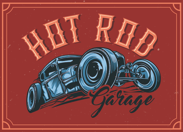 Hot rod Car concept living room rug - TenStickers