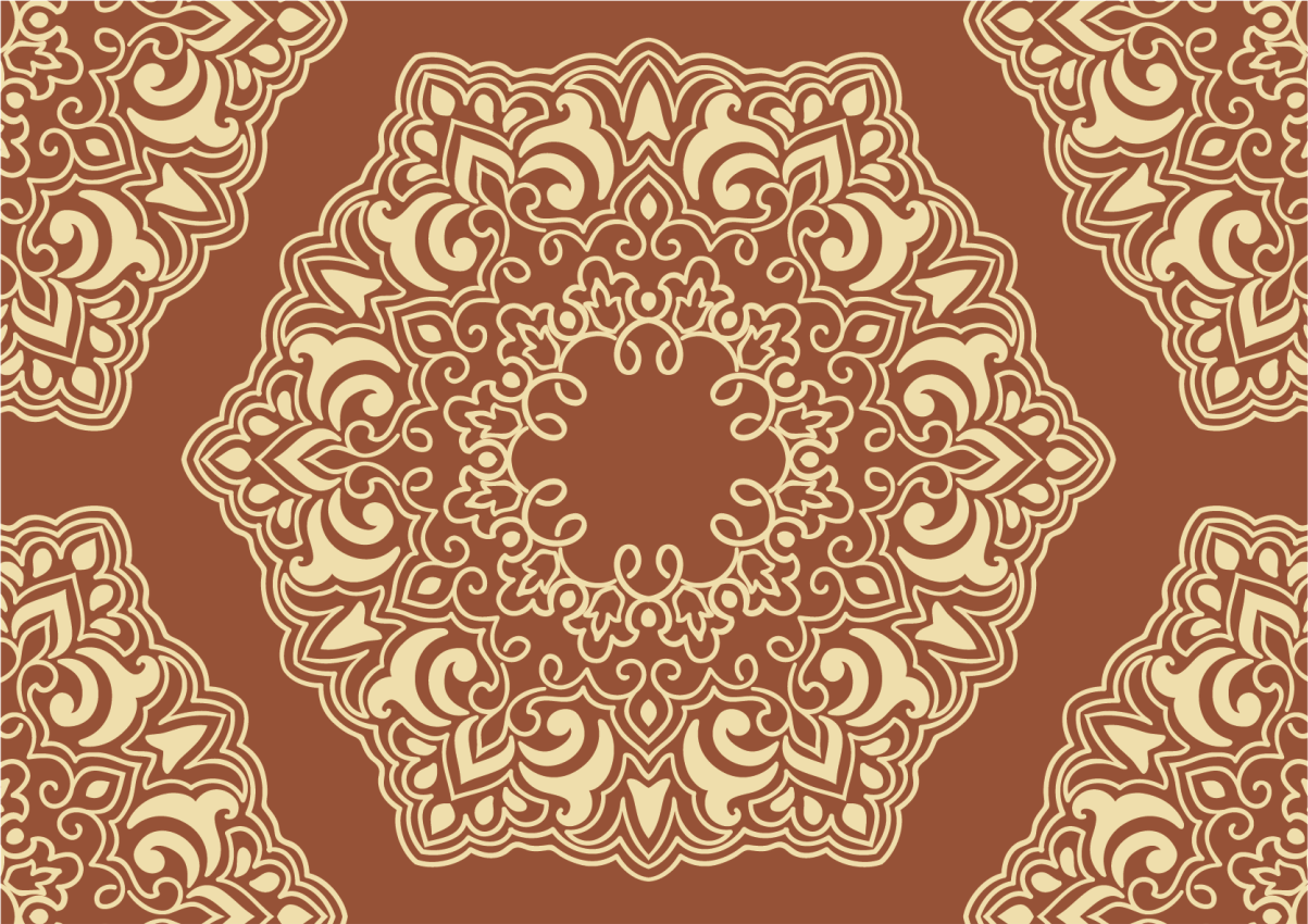 Complex Botanical Arrangement mandala vinyl rug - TenStickers