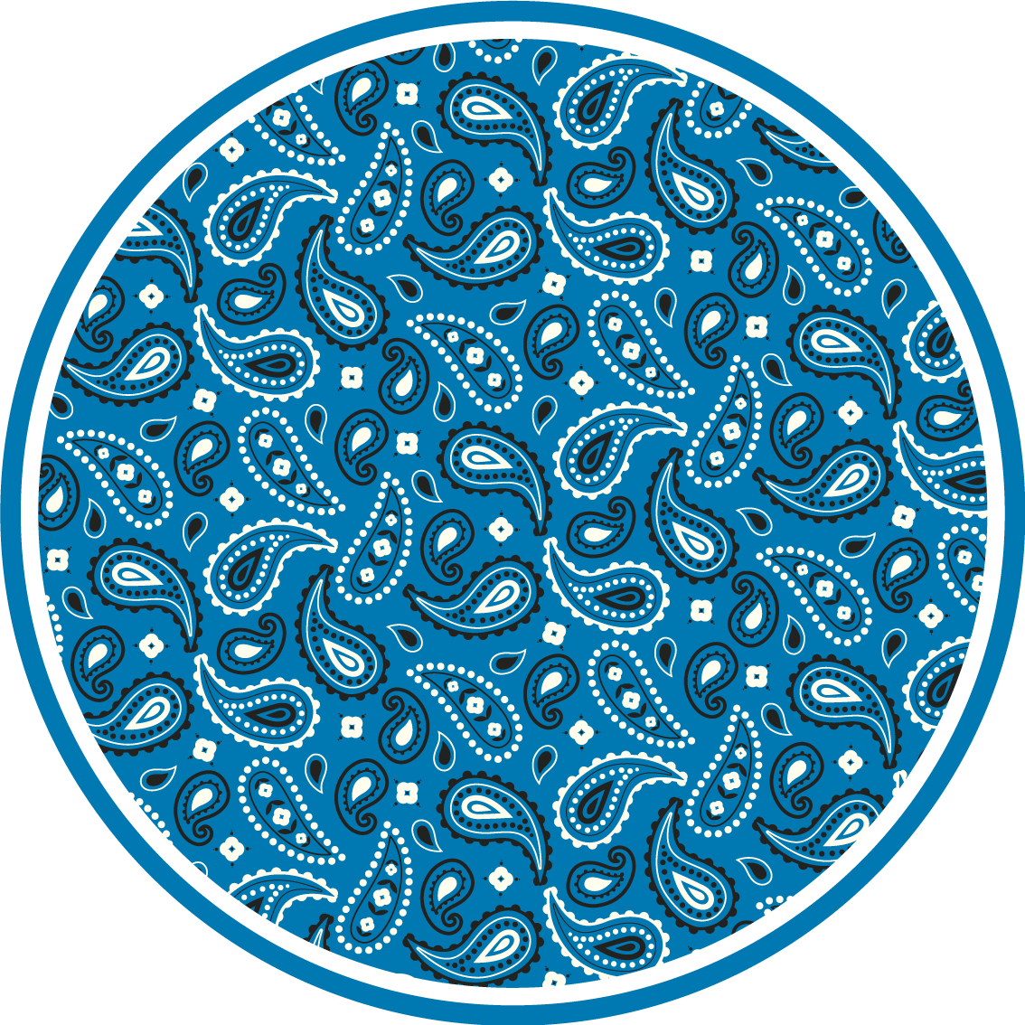 Dark blue boho bandana pattern bedroom rug - TenStickers