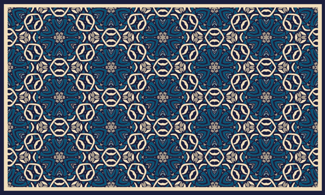 Boho blue seamless pattern  bathroom flooring - TenStickers