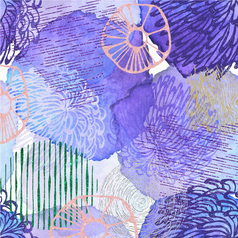 Floral Swirl Patterns vinyl rug bathroom - TenStickers