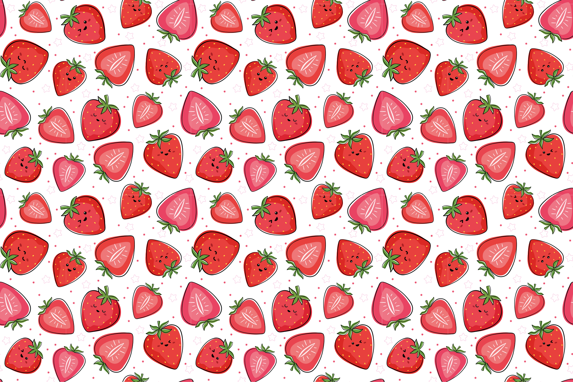 Delightful Strawberry Motif vinyl rug flowers - TenStickers