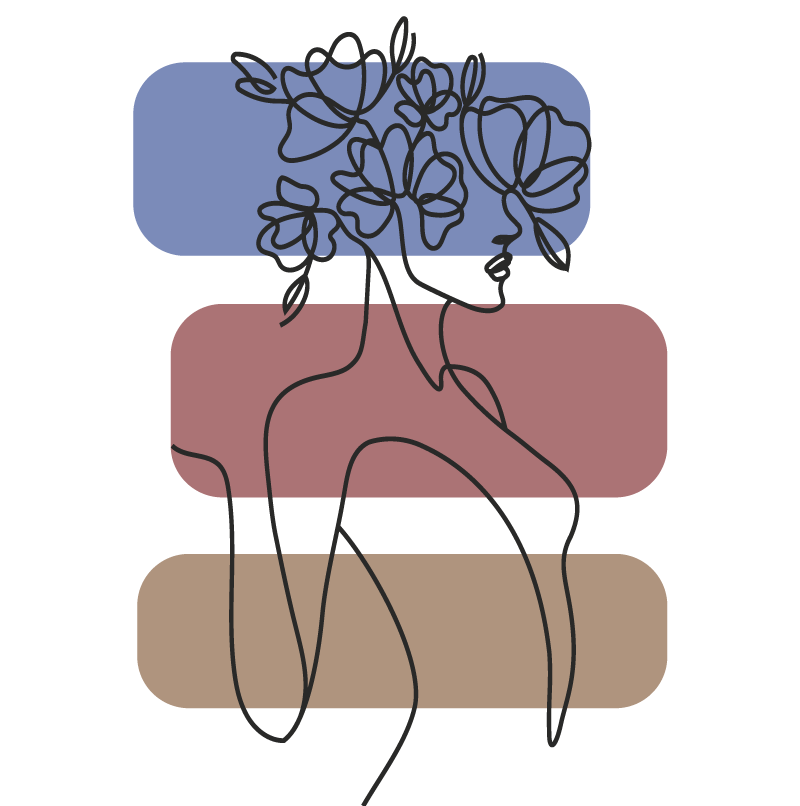 Graceful Botanical Outline minimalist vinyl rug - TenStickers