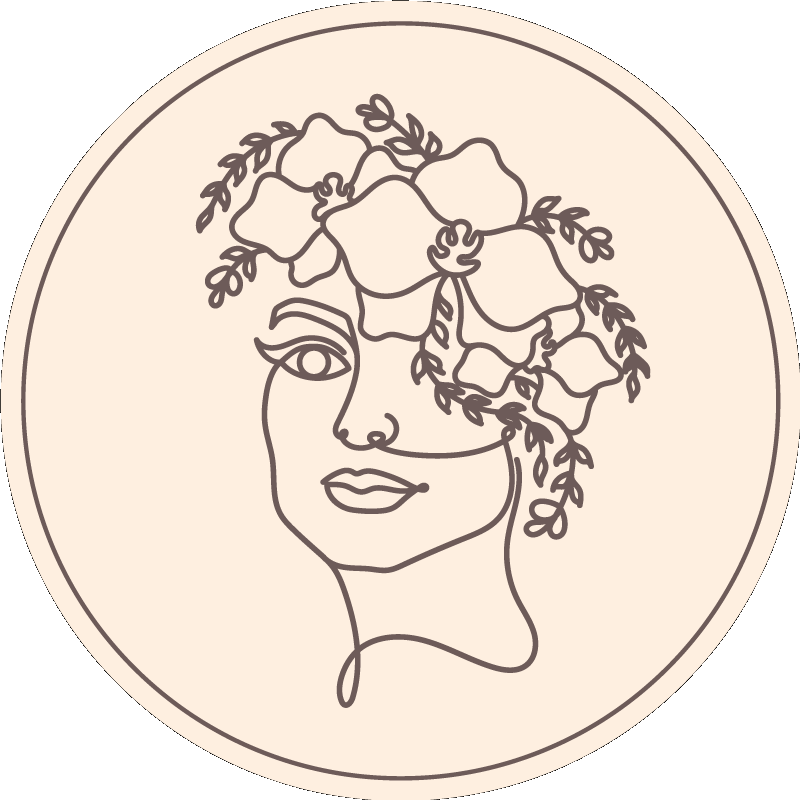 Botanical Sketch Illustration circular vinyl rug - TenStickers