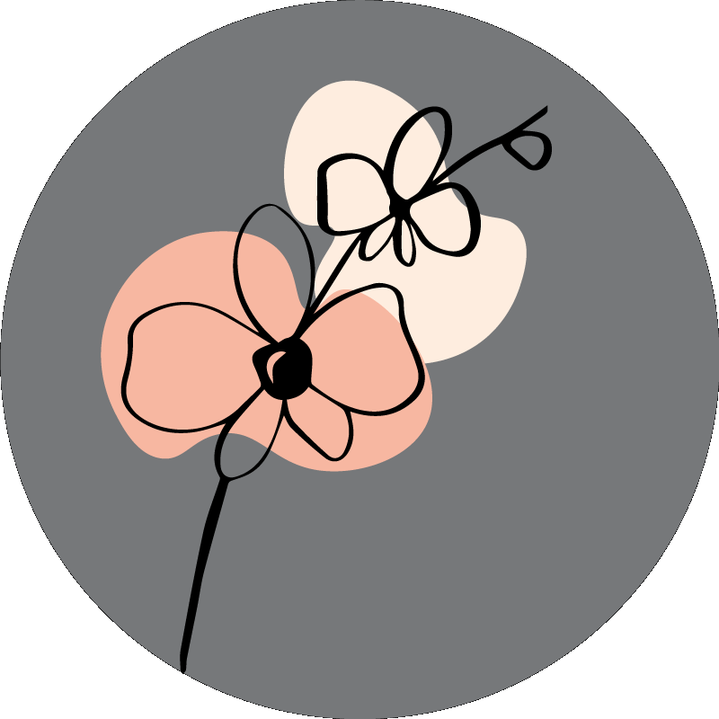 Minimalist stylish grey design vinyl rug flowers - TenStickers