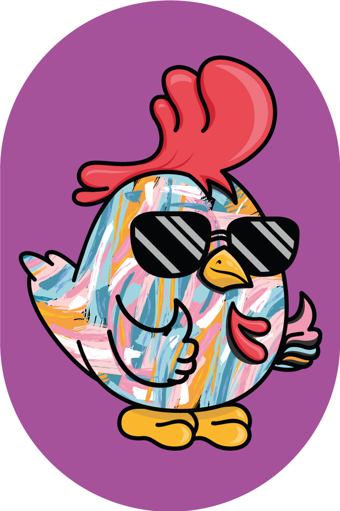 Chic Chicken Character vinyl rug - TenStickers