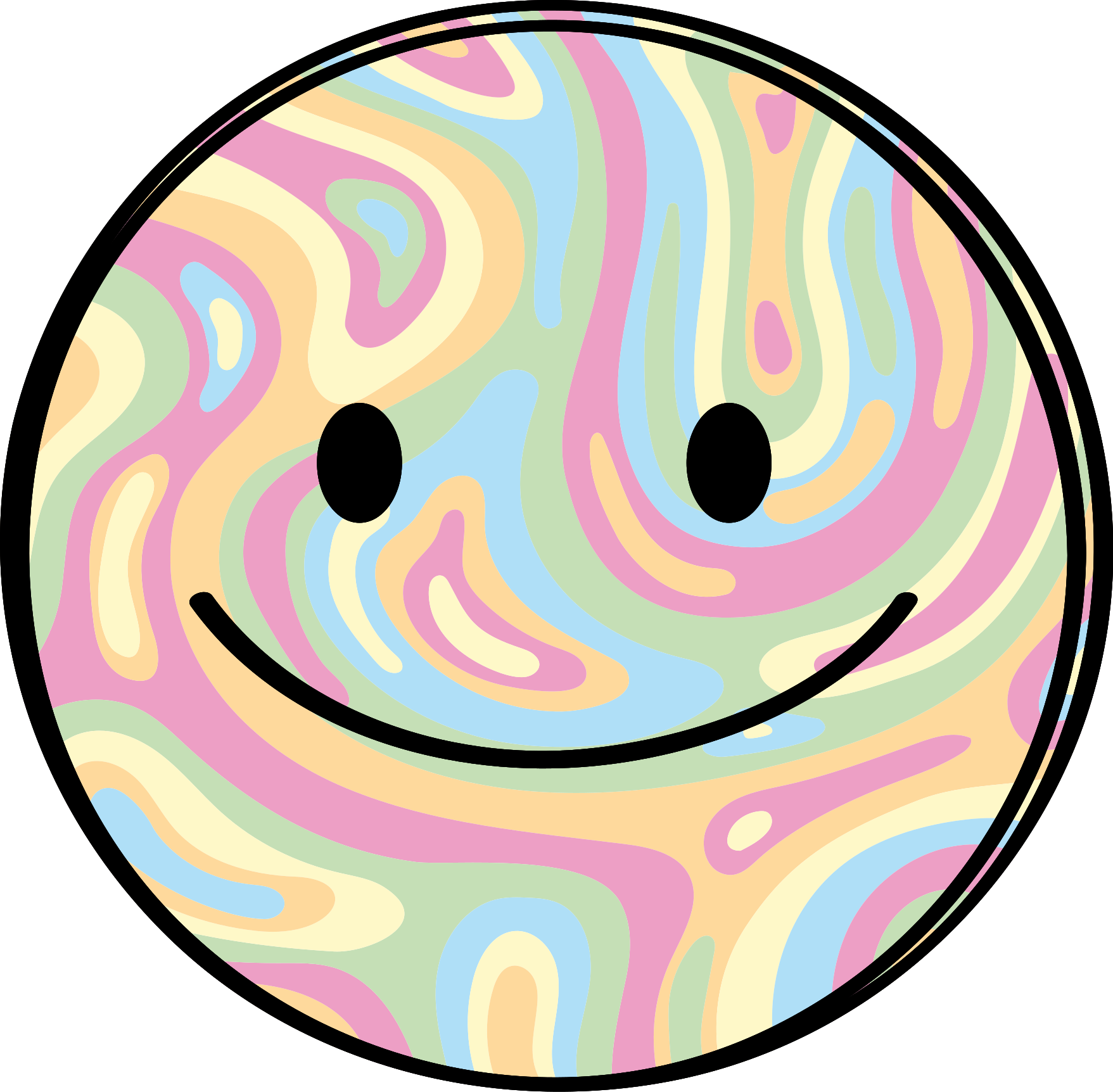Happy Smile Circle teenage bedroom vinyl rug - TenStickers