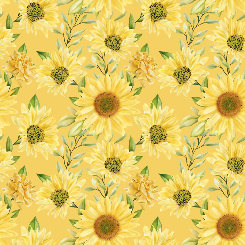 Sunflower Emblem vinyl rug flowers - TenStickers
