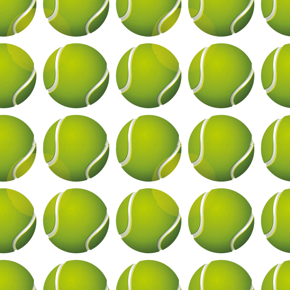 Tennis Ball Motif vinyl rug gaming - TenStickers