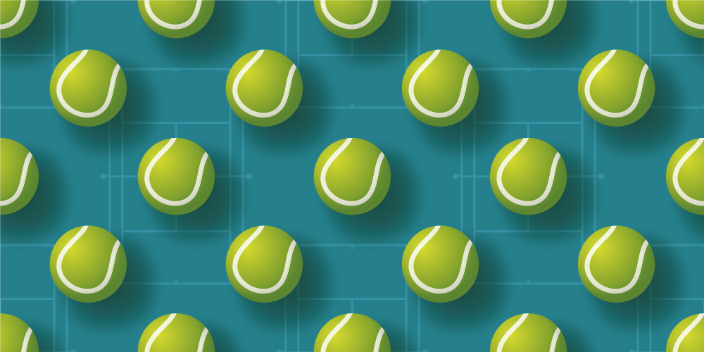 Tennis Ball Pattern teenage bedroom vinyl rug - TenStickers