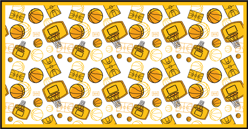 Basketball Fun teenage bedroom vinyl rug - TenStickers