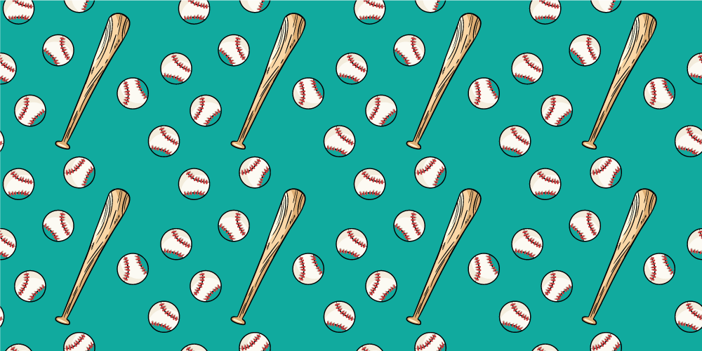 Baseball Pattern Fun vinyl rug gaming - TenStickers