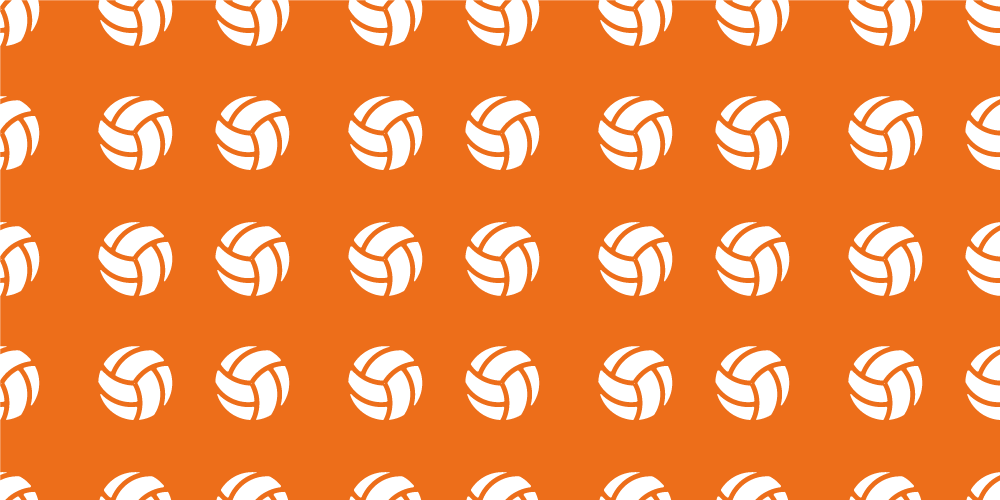 Orange Volleyball Pattern vinyl rug gaming - TenStickers