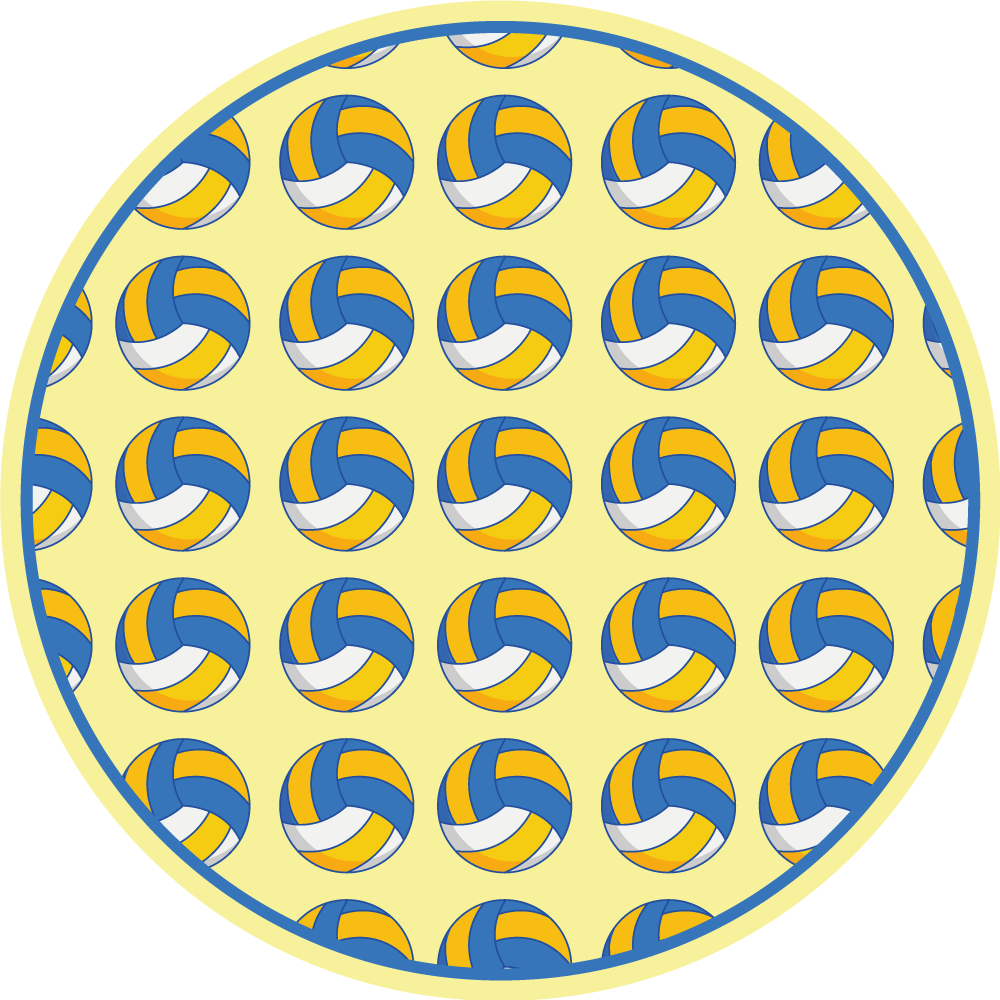 Volleyball Motif vinyl rug gaming - TenStickers