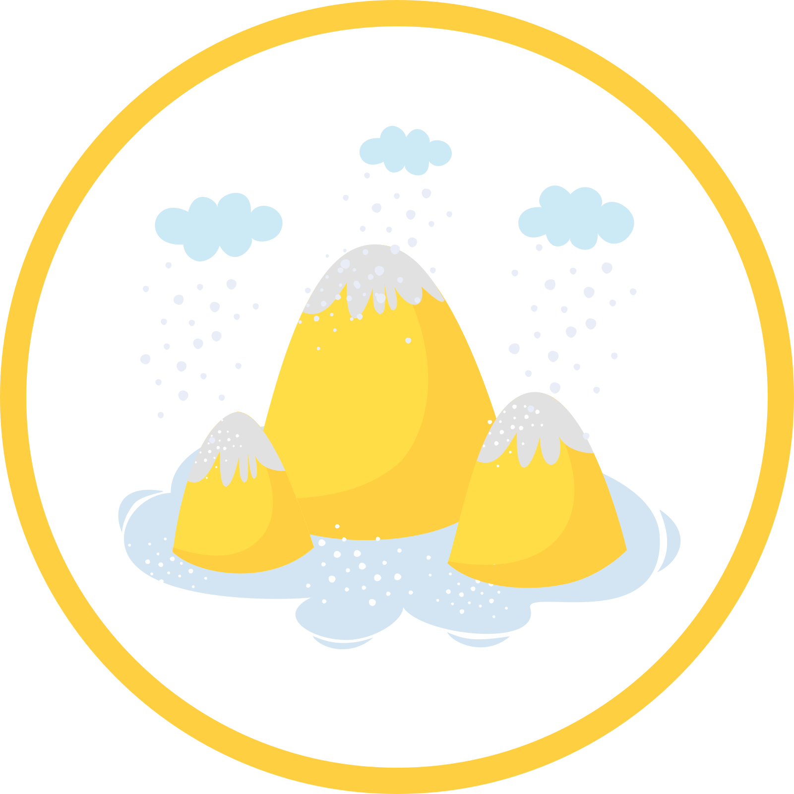 Cheerful Mountain Scene vinyl rug - TenStickers