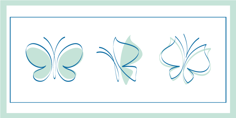 Butterfly Trio Motif animal vinyl rug - TenStickers