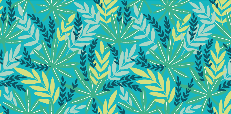 Leafy tropical palette nature vinyl rug - TenStickers