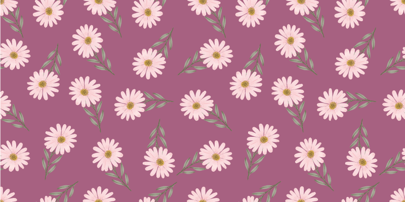 Daisy Set vinyl rug flowers - TenStickers