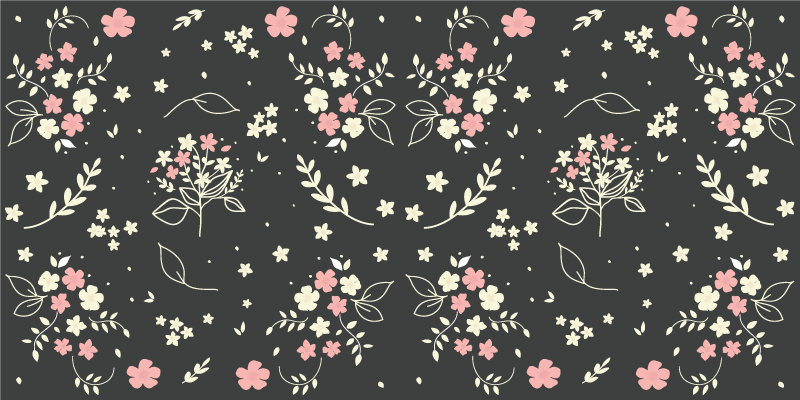 Floral Patterned Elegance vinyl rug flowers - TenStickers