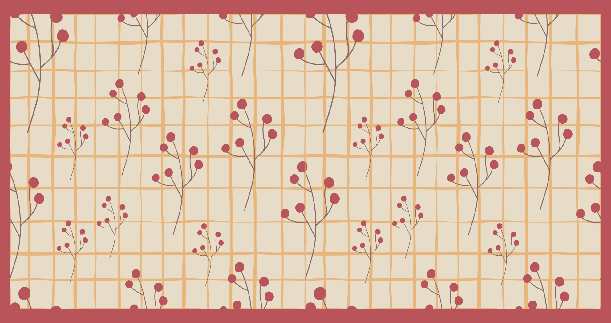 Squarred grid pattern vinyl rug flowers - TenStickers