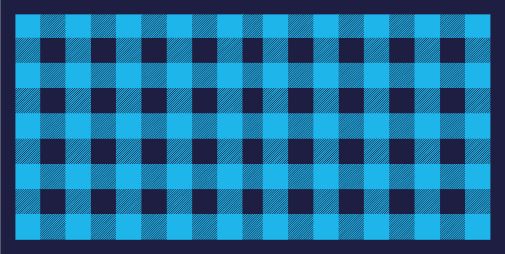Blue tartan plaid pattern living room rug - TenStickers