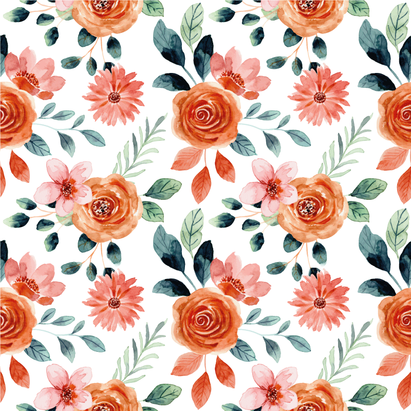 Blooming Delight vinyl rug flowers - TenStickers