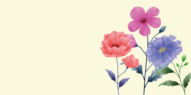 Vinyl rug flowers in lively floral design - TenStickers