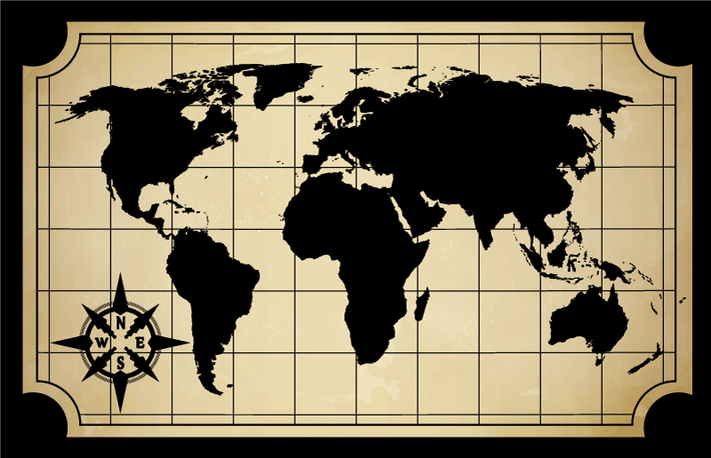 World map vinyl rug with world map design - TenStickers
