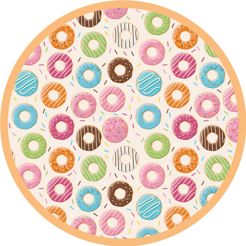 Colorful donut pattern vinyl rug - TenStickers