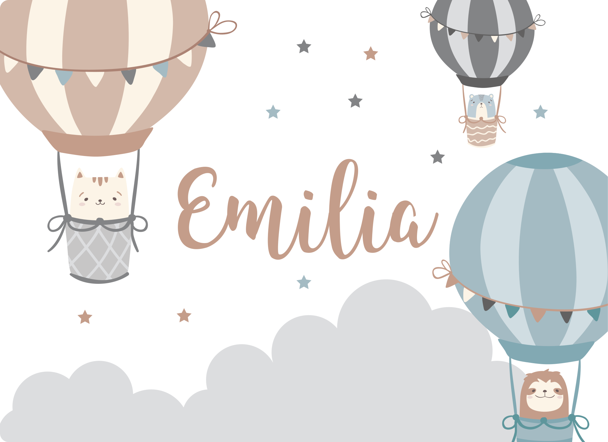 Aerial Balloons custom vinyl rug - TenStickers