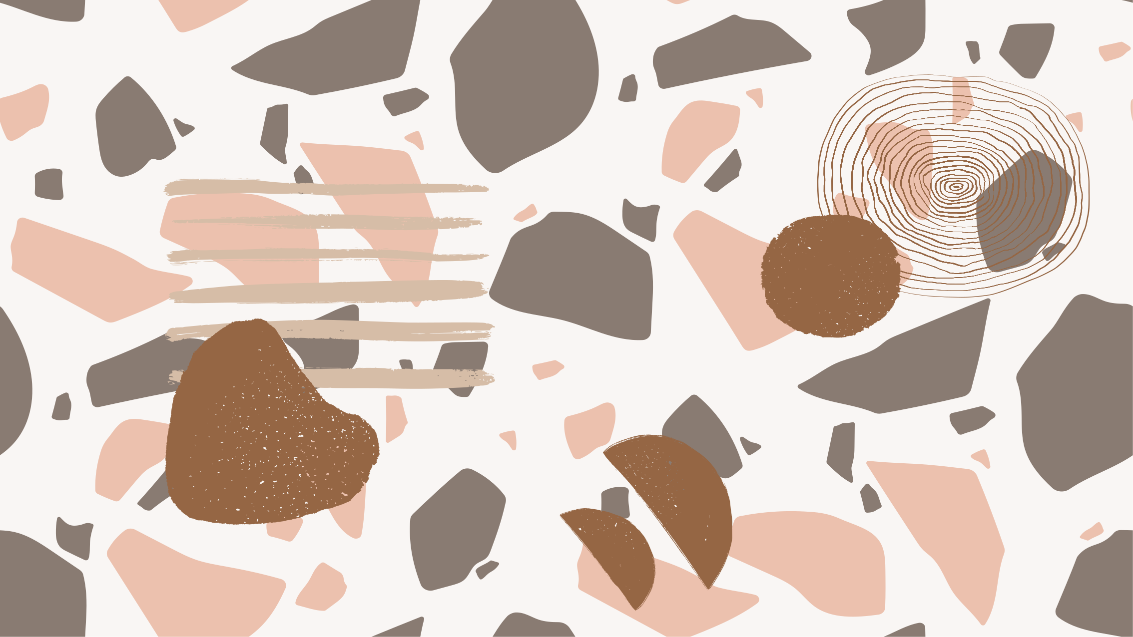 Abstract terrazzo shapes vinyl rug - TenStickers