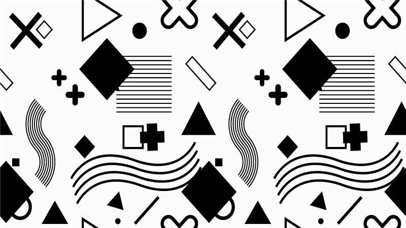 Retro black and white pattern minimal rug - TenStickers