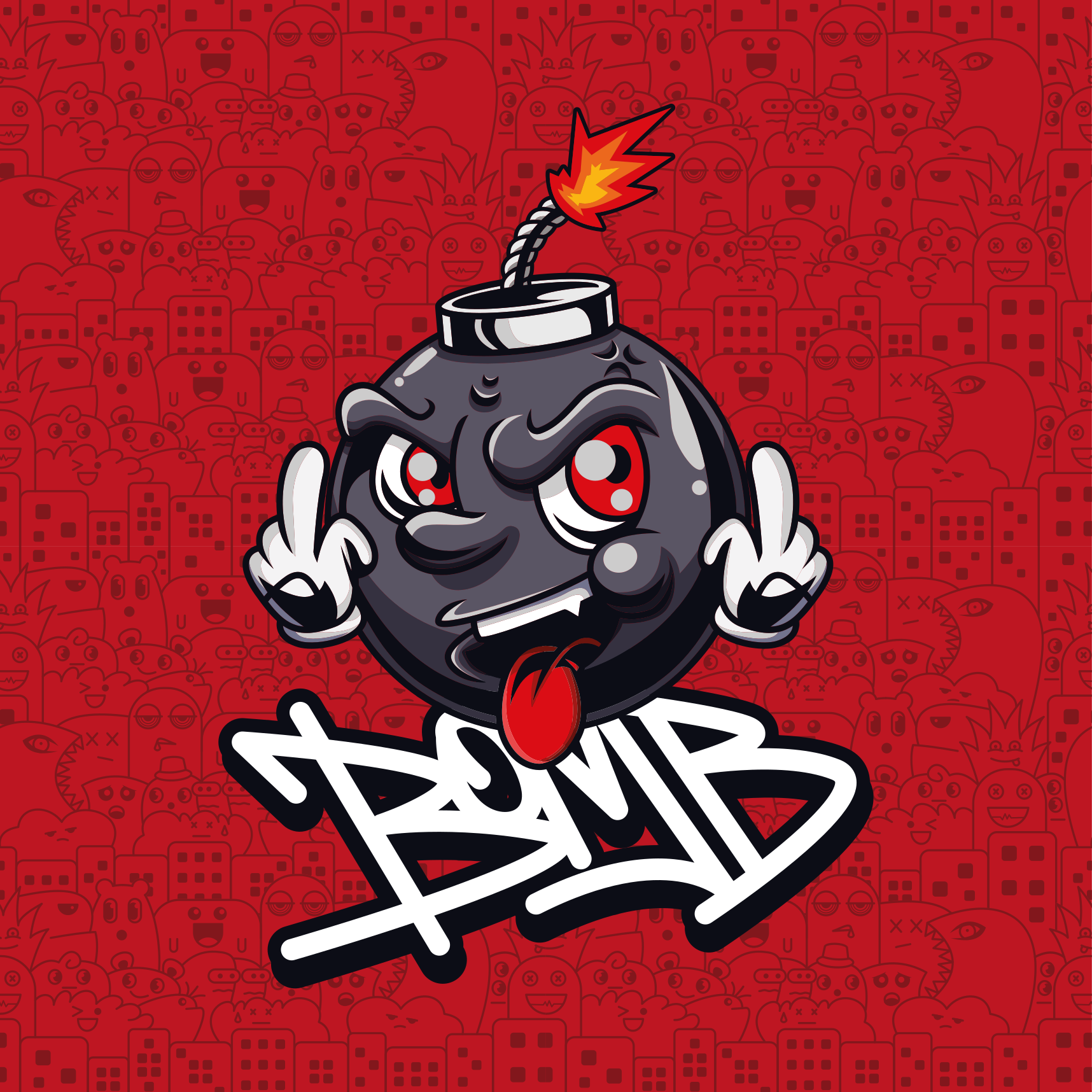 Cartoon Bomb Character teenage bedroom vinyl rug - TenStickers