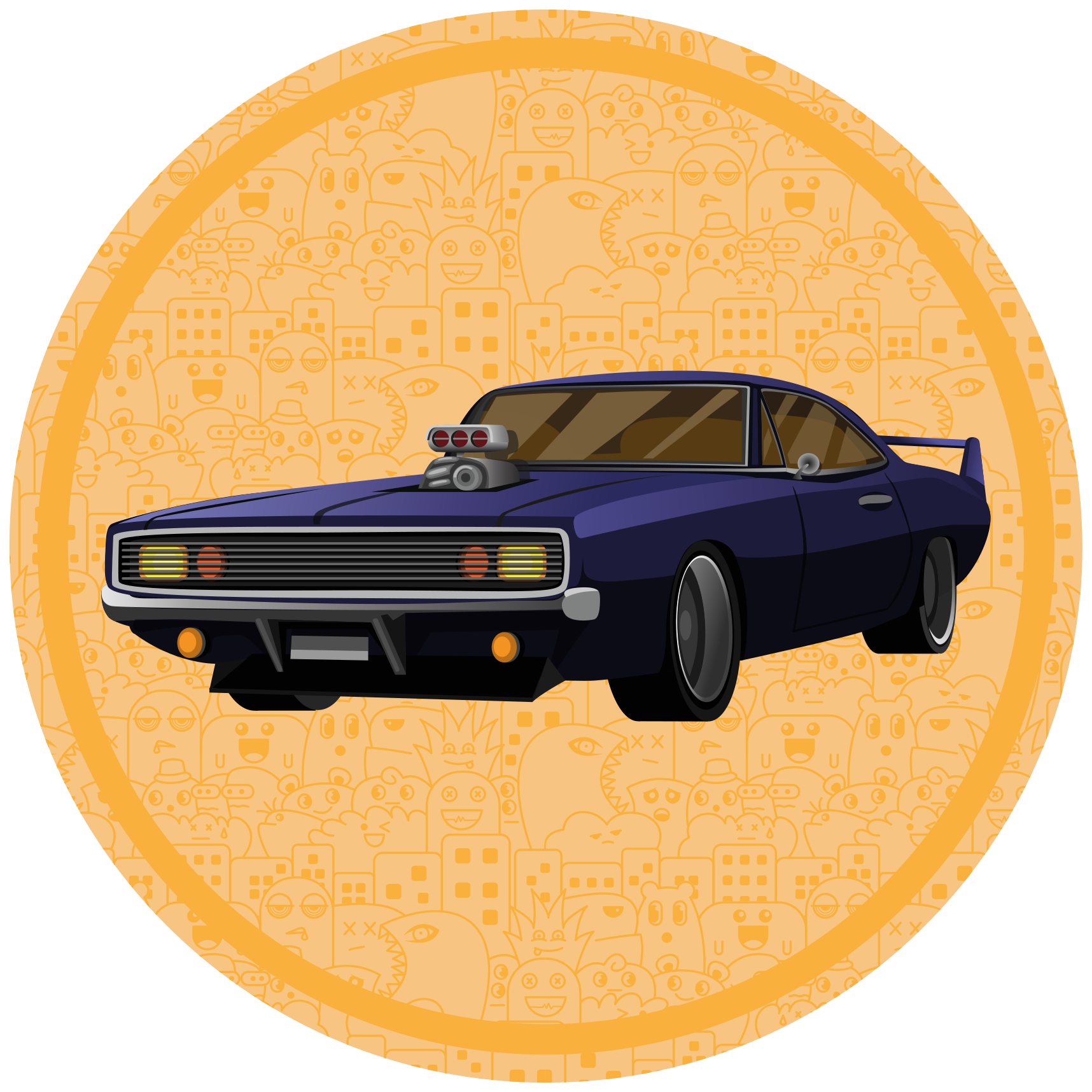 Classic Muscle Car teenage bedroom vinyl rug - TenStickers