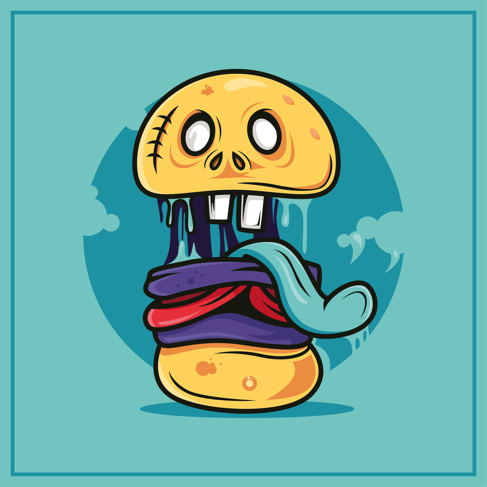 Silly Skull Character teenage bedroom vinyl rug - TenStickers