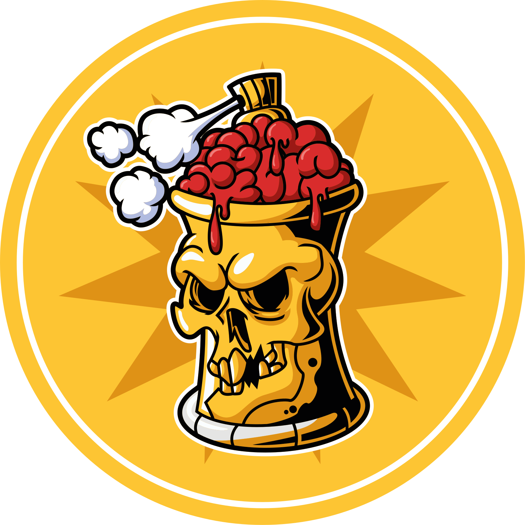 Skull Brain Bowl teenage bedroom vinyl rug - TenStickers