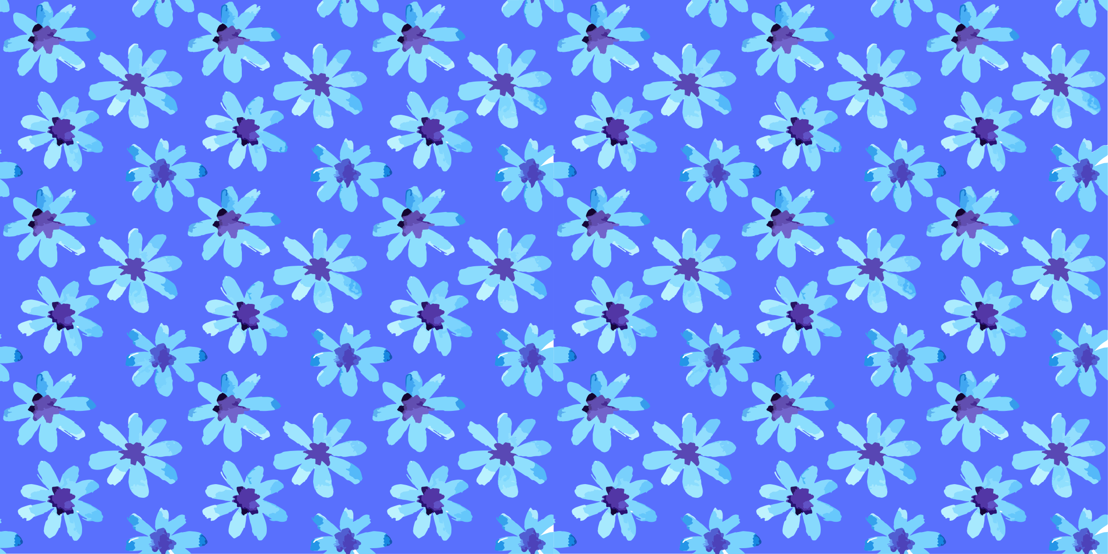 Azure Blossom Emblem vinyl rug flowers - TenStickers