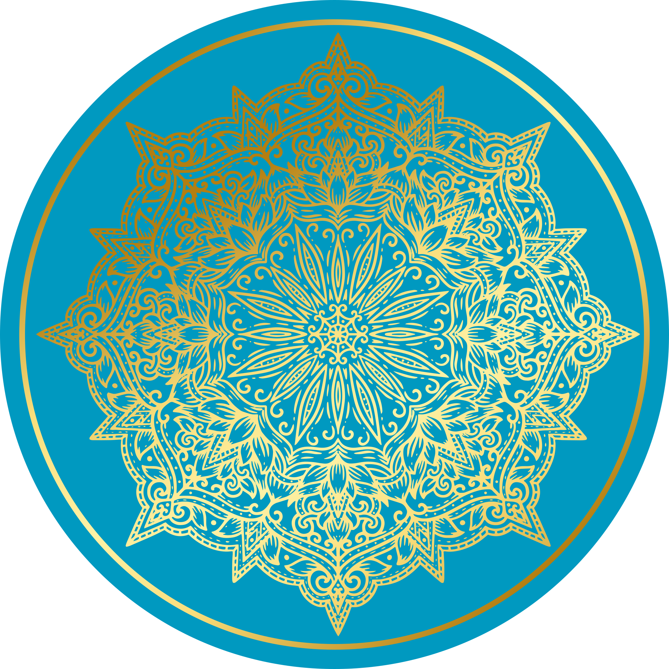 Complex Mandala Artwork circular vinyl rug - TenStickers